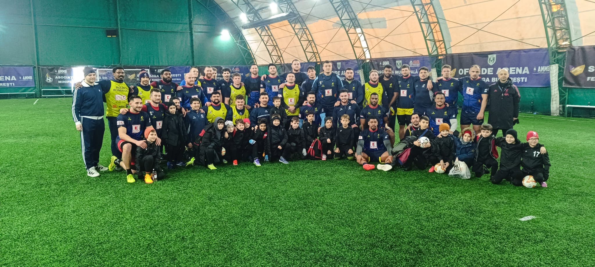 Young Tigers împreună cu echipa națională de rugby